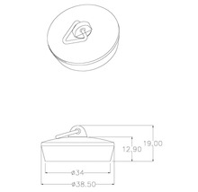 Schéma technique d''un bouchon de vidange avec dimensions