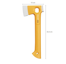 Fiskars X13 Spaltaxt mit einer Länge von 33,2 cm und einer Kopfbreite von 13 cm.