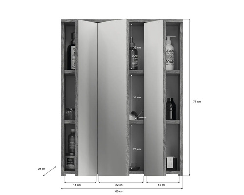 Armoire de toilette avec dimensions pour salle de bain