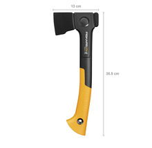 Fiskars X14 hache à fendre d''une longueur de 35,5 cm et d''une largeur de tête de 13 cm.
