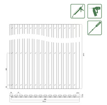 Schéma technique d''un écran de confidentialité avec dimensions