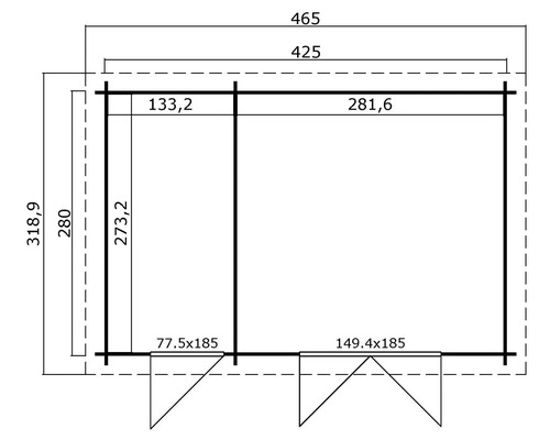Plan d''une tonnelle de jardin avec dimensions