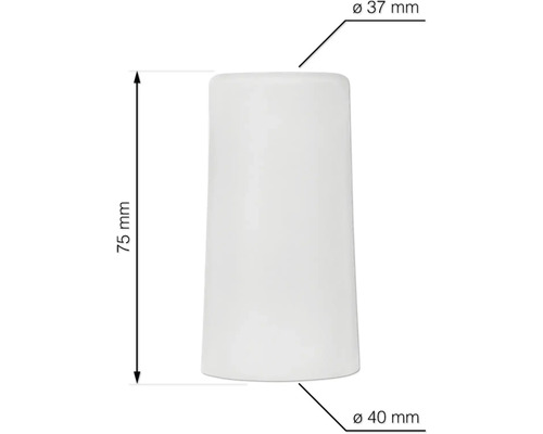 Abat-jour, diamètre de 37 à 40 millimètres, hauteur 75 millimètres