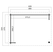Grundrisszeichnung mit den Maßen 420, 380, 373,2, 324 und 268,2.