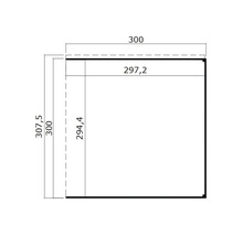 Dessin technique avec les dimensions 300 sur 300 ainsi que 297,2 sur 294,4