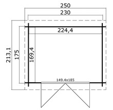Plan d''un abri de jardin avec indications de mesure