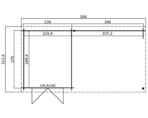 Plan d''un abri de jardin avec les dimensions