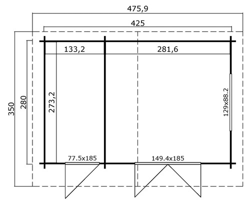 Plan d''un chalet de jardin avec dimensions