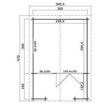 Plan d''un abri de jardin avec les dimensions