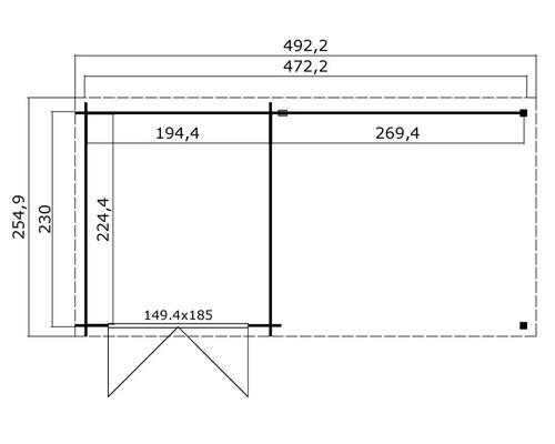 Plan d''un abri de jardin avec des dimensions