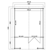 Plan d''un abri de jardin avec cotes