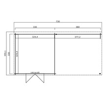 Plan d''un abri de jardin avec dimensions.