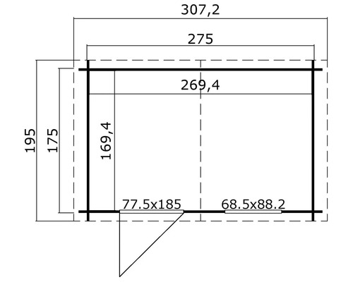 Plan d''un abri de jardin avec les dimensions