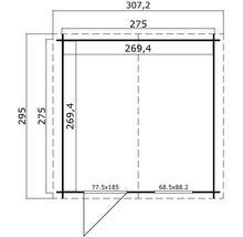 Plan d''un abri de jardin avec dimensions.