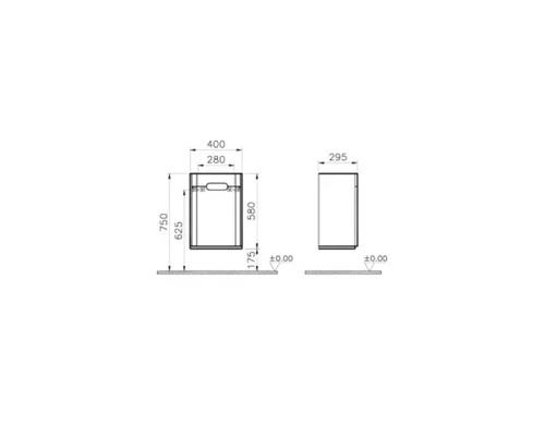 Dessin technique d''une armoire de salle de bain avec dimensions