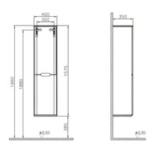 Schéma technique d''une armoire haute avec dimensions