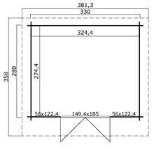 Plan d''un abri de jardin avec des dimensions