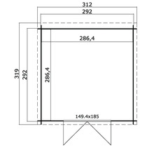 Plan d''un abri de jardin avec dimensions.