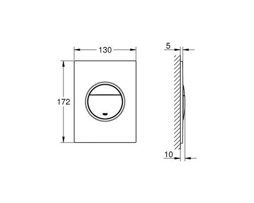 Dessin technique d''une plaque de commande avec dimensions