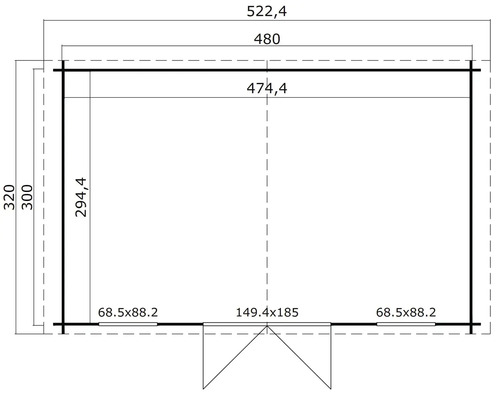 Plan d''une tonnelle de jardin avec dimensions
