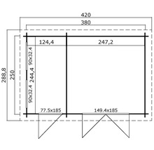 Plan d''un abri de jardin avec cotes