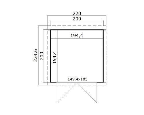 Dimensions d''un abri de jardin avec porte