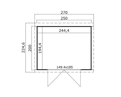 Dessin technique avec indications de dimensions