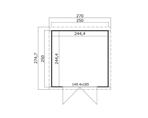 Plan avec dimensions pour un abri de jardin