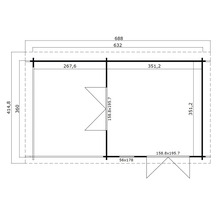 Plan d''un abri de jardin avec indications de mesure
