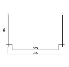 Dessin technique d''un profilé métallique avec les dimensions 200, 305 et 365.