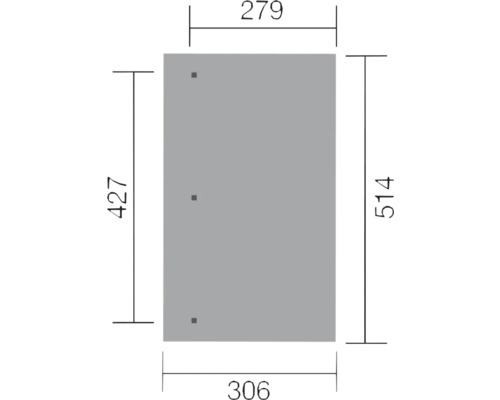 Abmessungen eines rechteckigen Gegenstands mit verschiedenen Längenangaben.