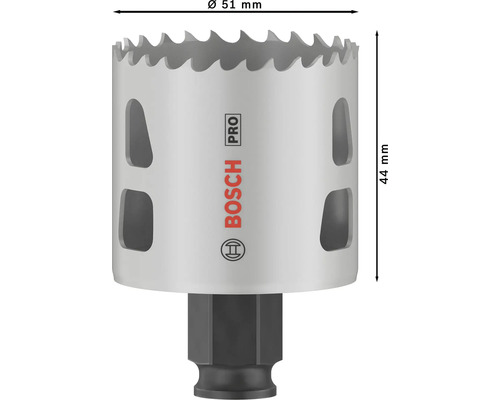 Scie cloche Bosch d''un diamètre de 51 millimètres et d''une hauteur de 44 millimètres.
