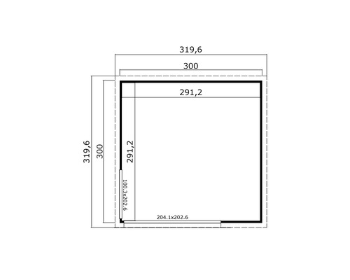 Plan d'un abri de jardin avec dimensions