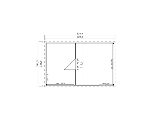 Plan du chalet de jardin avec dimensions