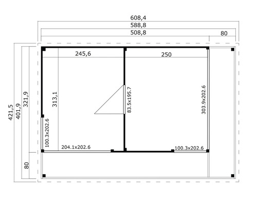Plan d'étage avec indications de mesure