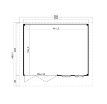 Dessin technique d'un abri de jardin avec cotes