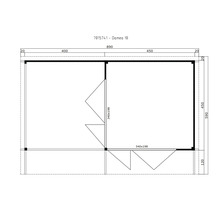 Plan de Domeo 10 abri de jardin avec dimensions