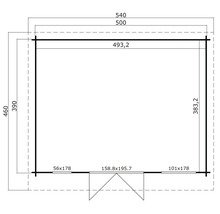 Plan d''un abri de jardin avec indications de mesure