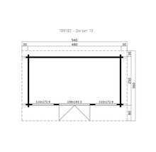 Dimensions de la cabane de jardin Dorset 73