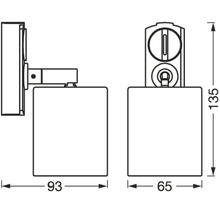 Schéma technique d''une applique murale avec dimensions