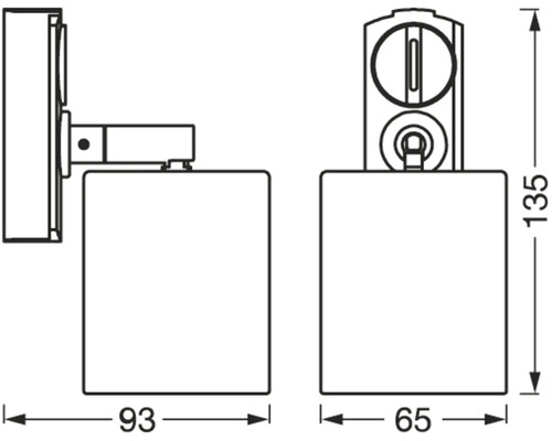 Schéma technique d''une applique murale avec dimensions