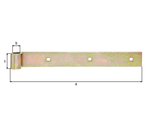 Bande galvanisée jaune avec dimensions pour fixation