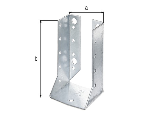 Pfostenträger mit Abmessungen a und b zur Holzkonstruktion