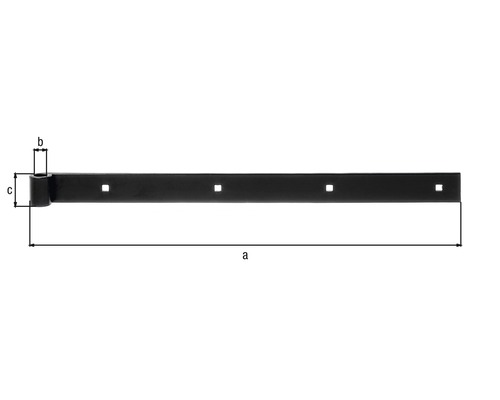 Scharnierband mit Maßangaben a, b und c