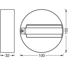 Technische Zeichnung einer Wandleuchte mit Maßangaben
