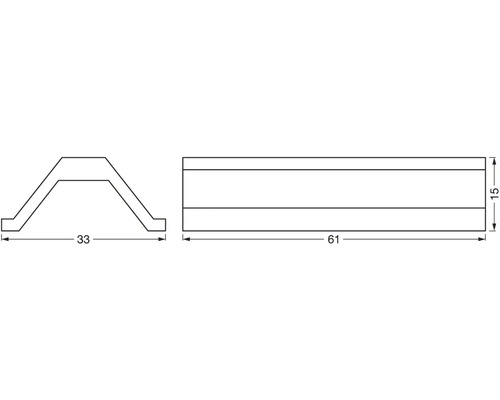 Technische Zeichnung eines Profils mit Maßangaben