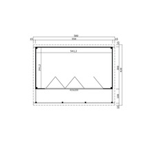 Plan technique d''un abri de jardin avec dimensions