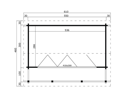 Plan d'un abri de jardin avec dimensions