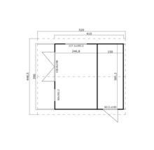 Plan d'un abri de jardin avec dimensions