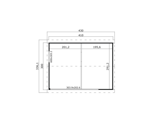 Plan d'une tonnelle de jardin avec des mesures.